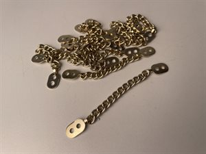 "Guld" kædehank - til påsyning i nakke på jakker mm.
